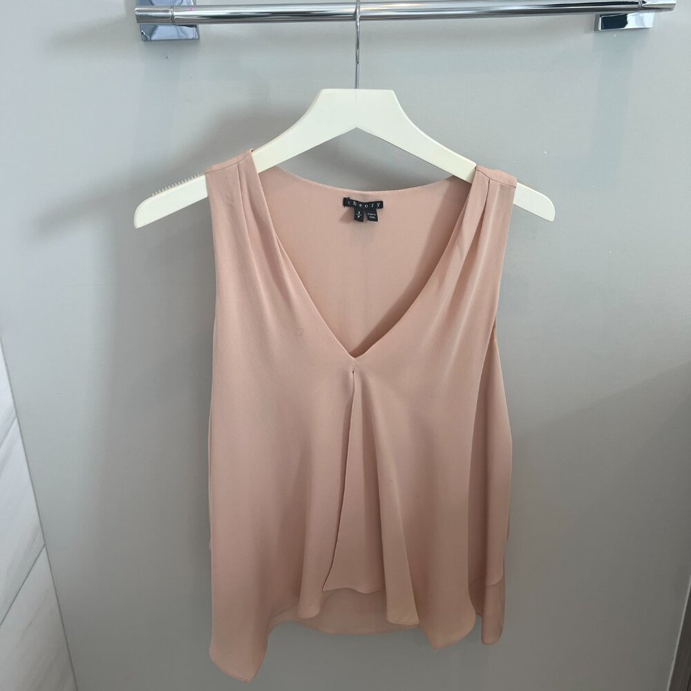 Theory blush silk blouse/tank, size small